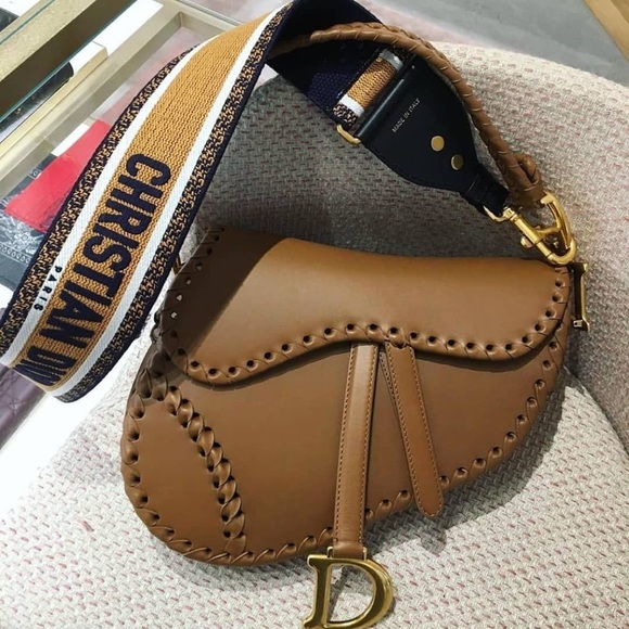 Christian Dior saddle bag brown braided Gold hardware - Picture 2 of 6